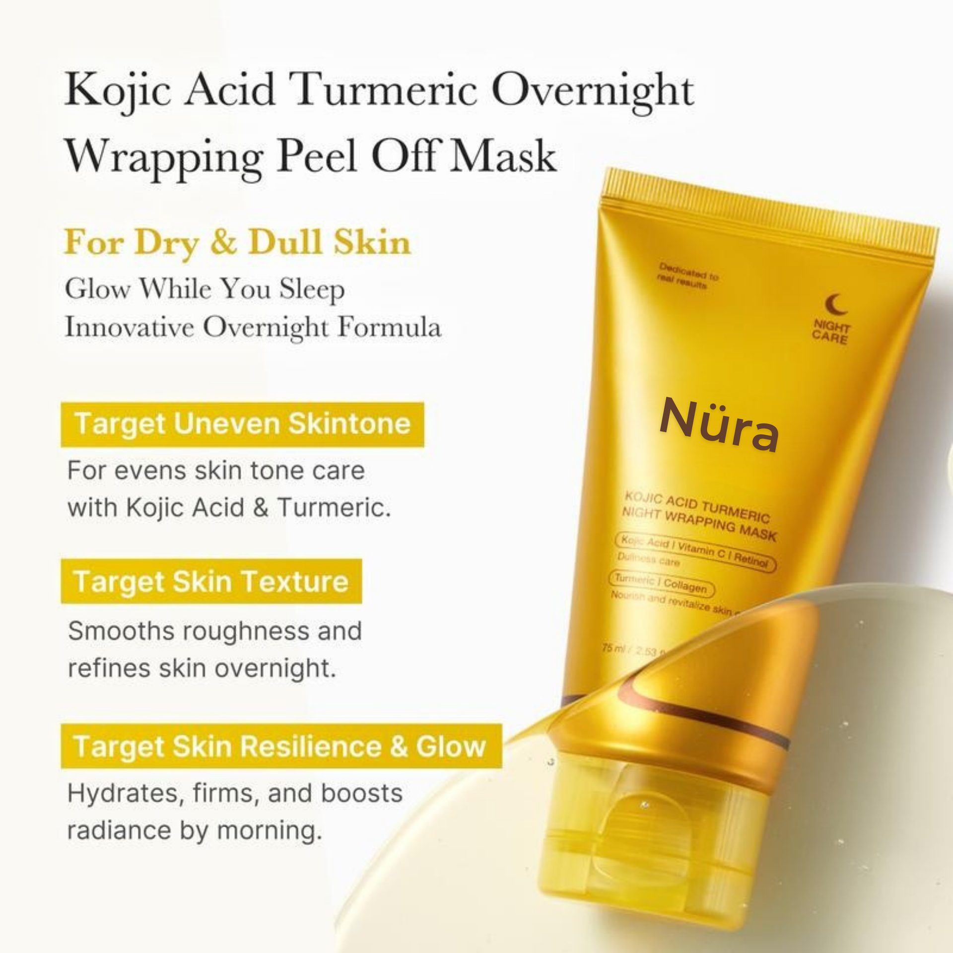 NüraTurmericKojicAcid+CollagenNightMask